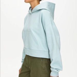 Aritzia TNA Cropped Hoodie in Mint/Blue